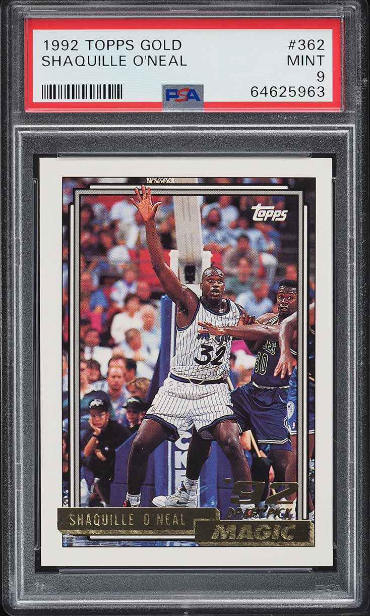 1992 Topps Gold Shaquille O'Neal ROOKIE #362 PSA 9 MINT