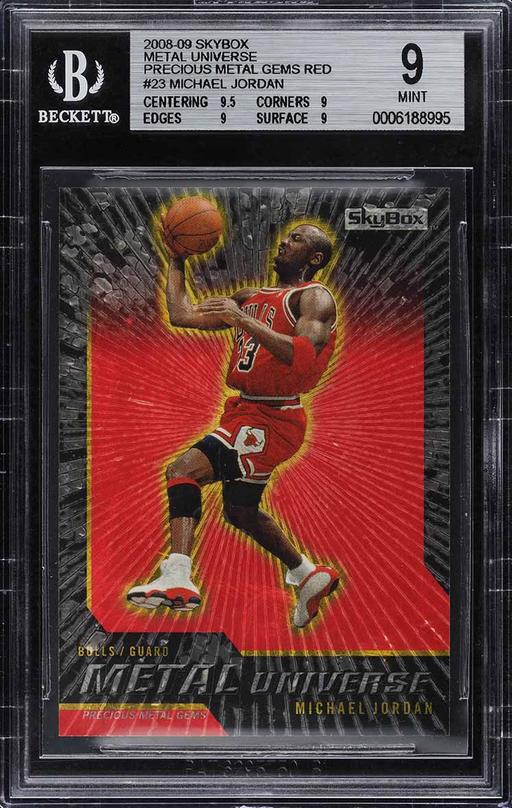 2008 Metal Universe Precious Metal Gems PMG Red Michael Jordan /50 #23 BGS 9