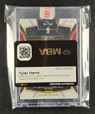 2019 Select Signatures Neon Green Prizm Tyler Herro ROOKIE AUTO /99 #RS-THR MBA AUTH