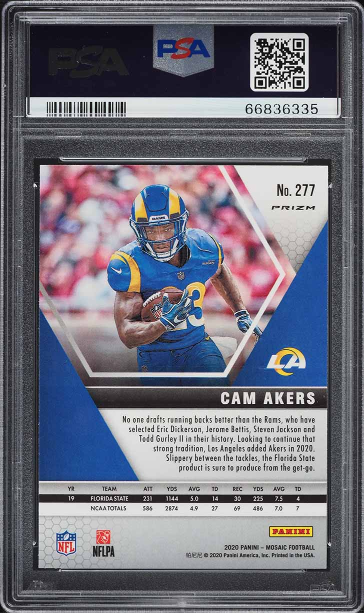 2020 Panini Mosaic Prizm Cam Akers ROOKIE #277 PSA 10 GEM MINT