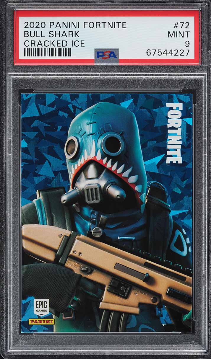 2020 Panini Fortnite Series 2 Cracked Ice Bull Shark #72 PSA 9 MINT