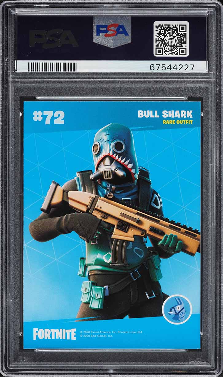 2020 Panini Fortnite Series 2 Cracked Ice Bull Shark #72 PSA 9 MINT