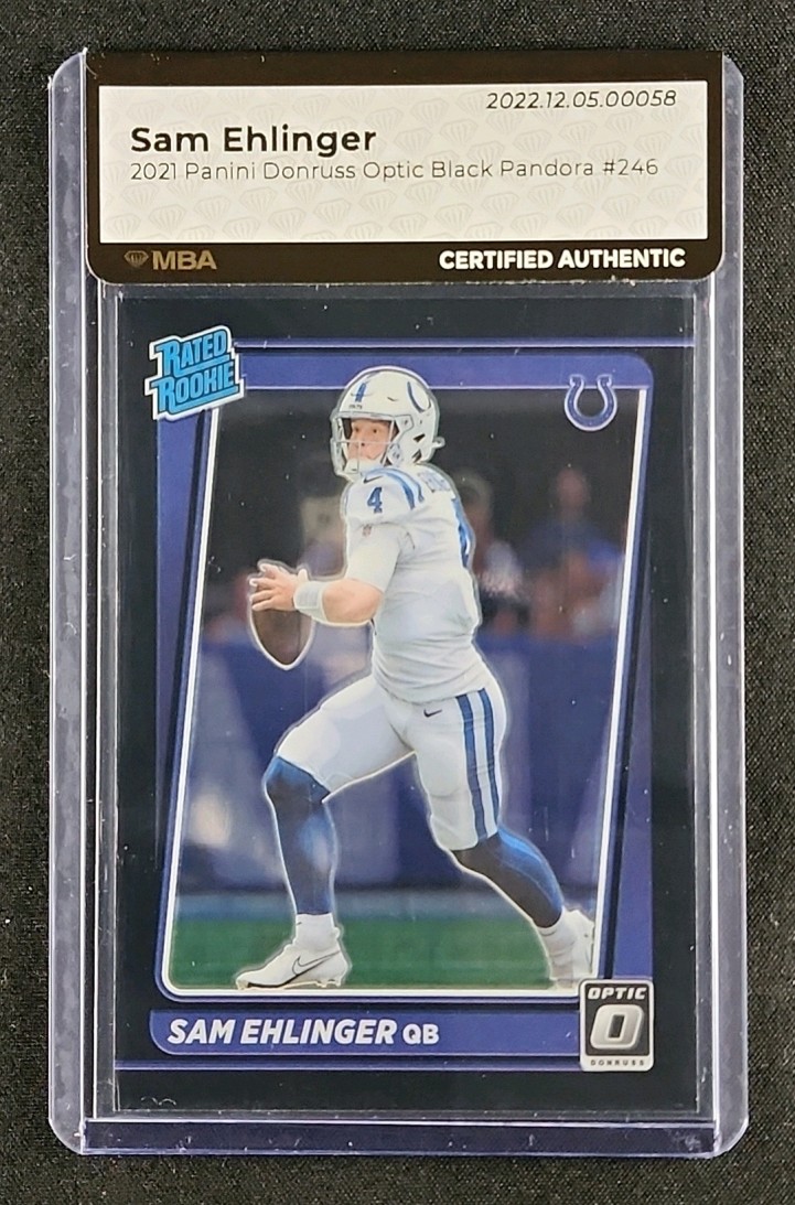 2021 Donruss Optic Black Pandora Sam Ehlinger ROOKIE /25 #246 MBA AUTH