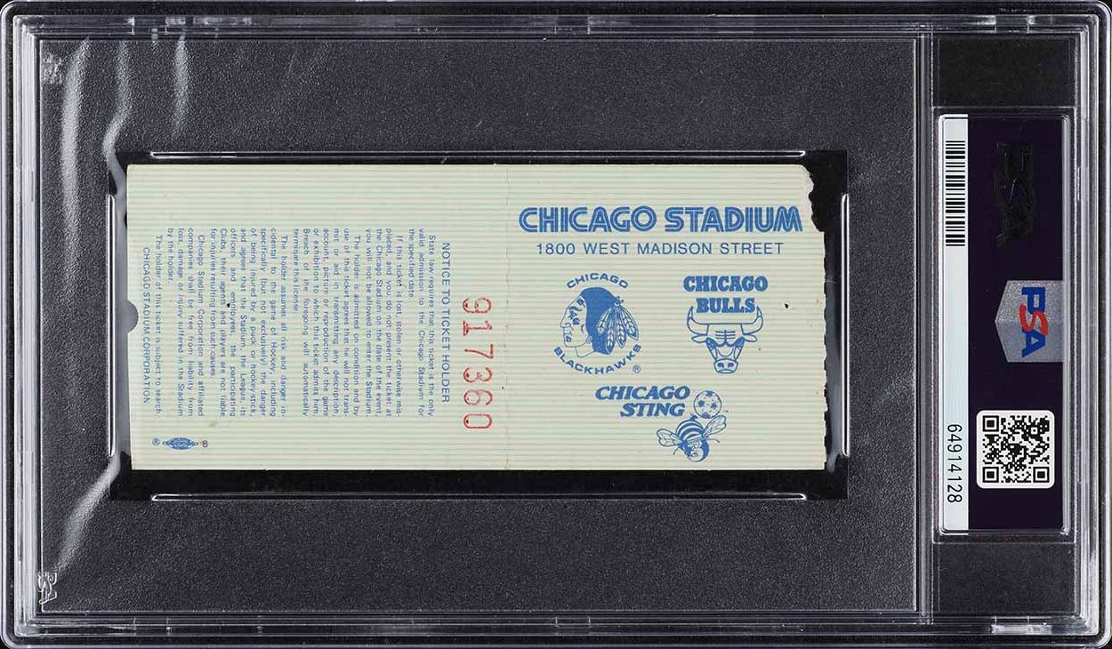1984 Chicago Bulls Ticket Stub Michael Jordan Rookie Year Game #23 PSA 2 GD