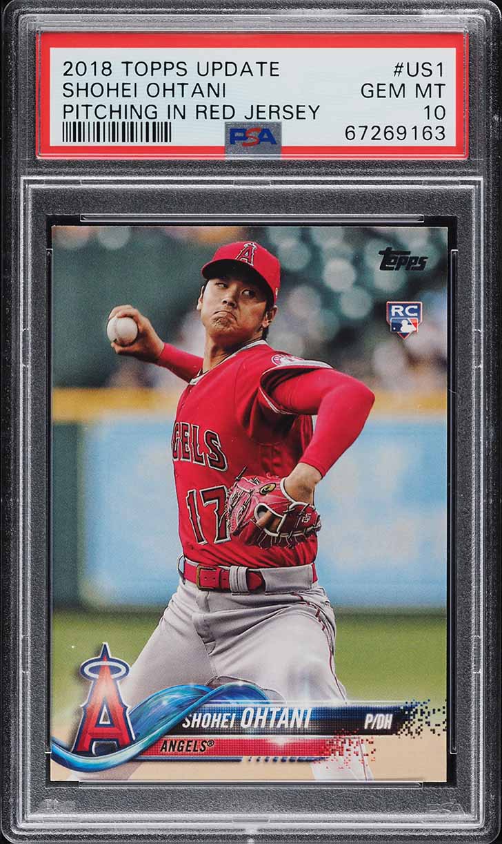 2018 Topps Update Pitching Red Jersey Shohei Ohtani ROOKIE #US1 PSA 10 GEM MINT