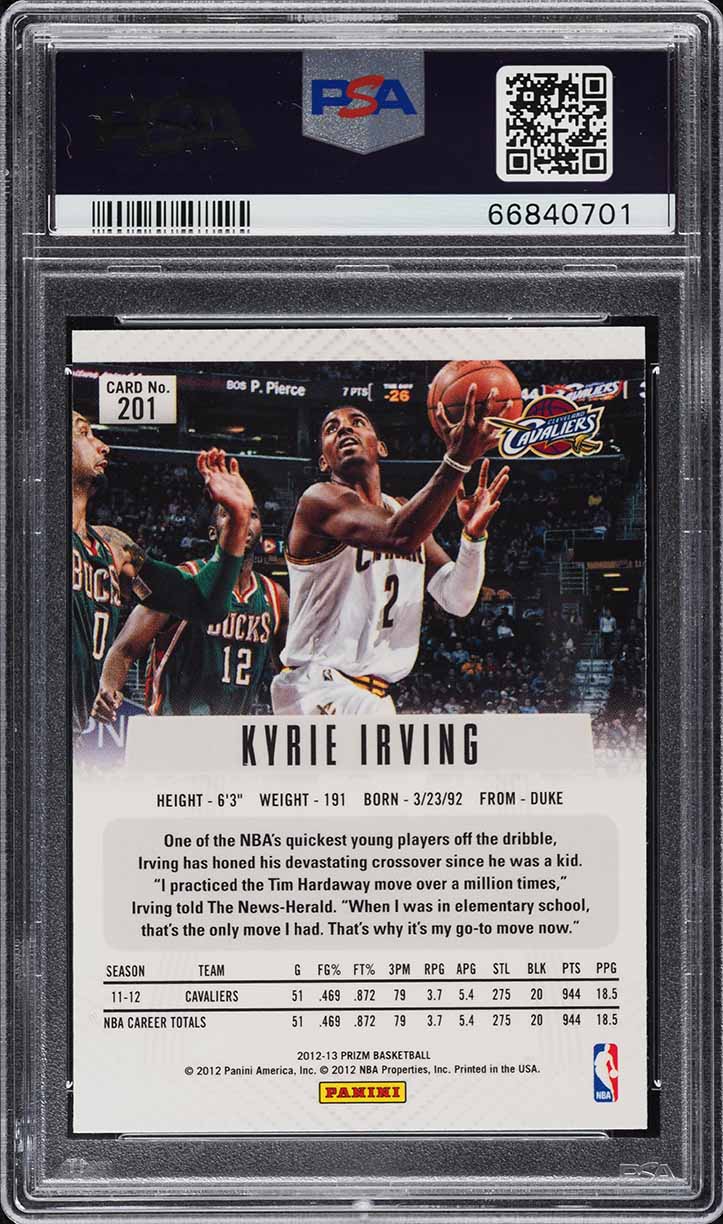 2012 Panini Prizm Kyrie Irving ROOKIE #201 PSA 10 GEM MINT