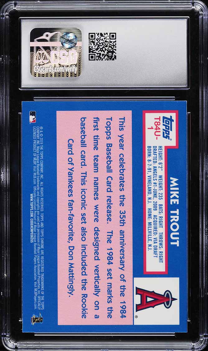 2019 Topps Update '84 Silver Pack Mike Trout #T84U-1 CSG 9 MINT