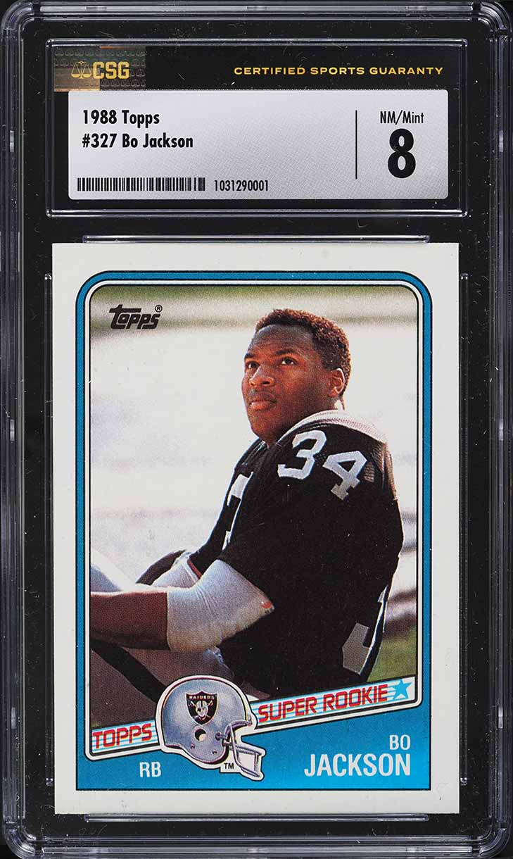 1988 Topps Football Bo Jackson ROOKIE #327 CSG 8 NM-MT