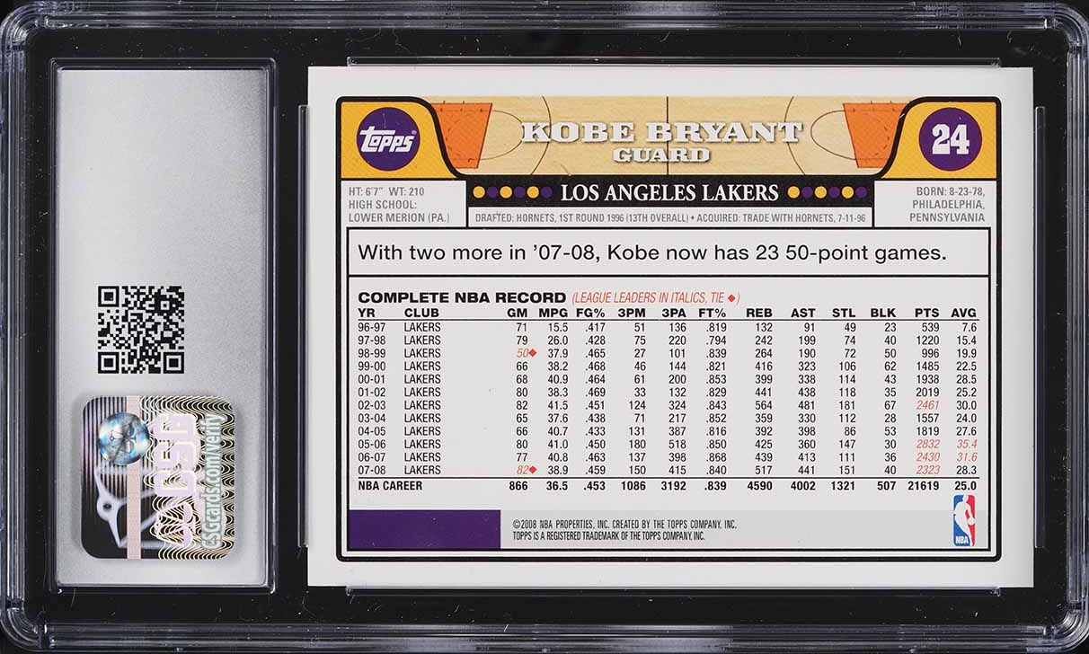 2008 Topps Basketball Kobe Bryant w/ LeBron James #24 CSG 3 VG
