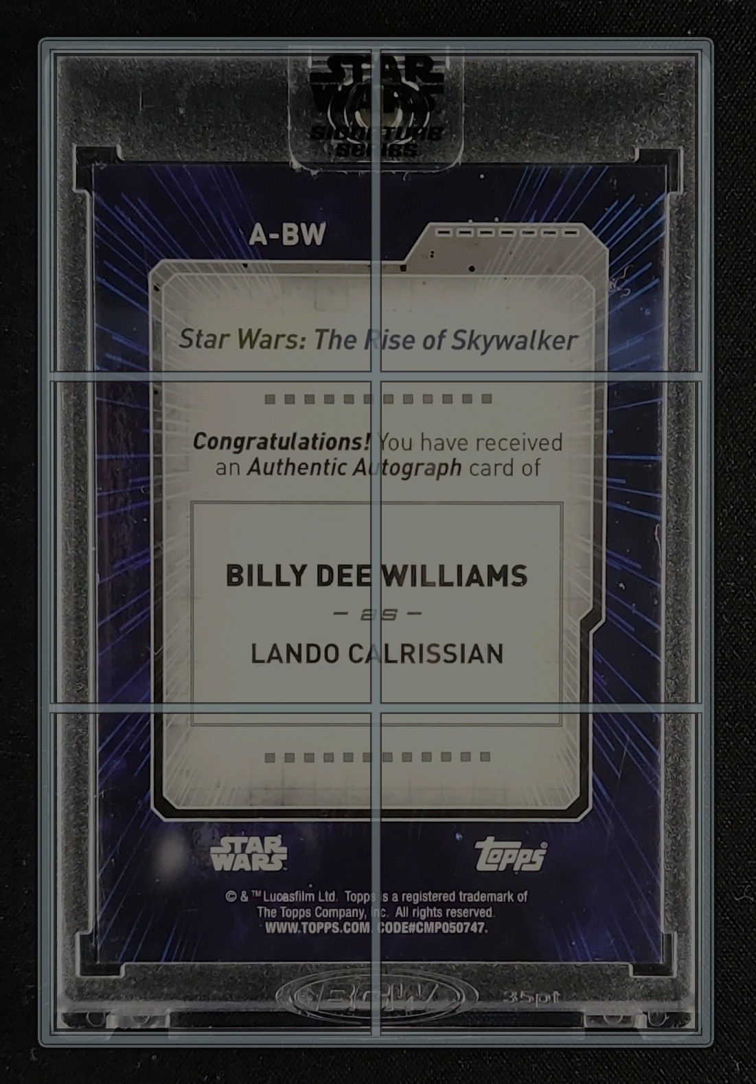2021 Topps Star Wars Signature Series Billy Dee Williams Lando