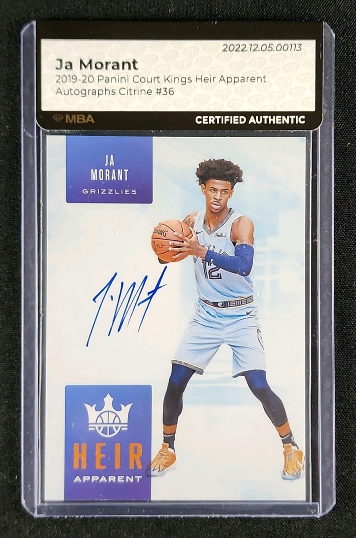 2019 Panini Court Kings Heir Apparent Citrine Ja Morant ROOKIE AUTO /49 MBA AUTH