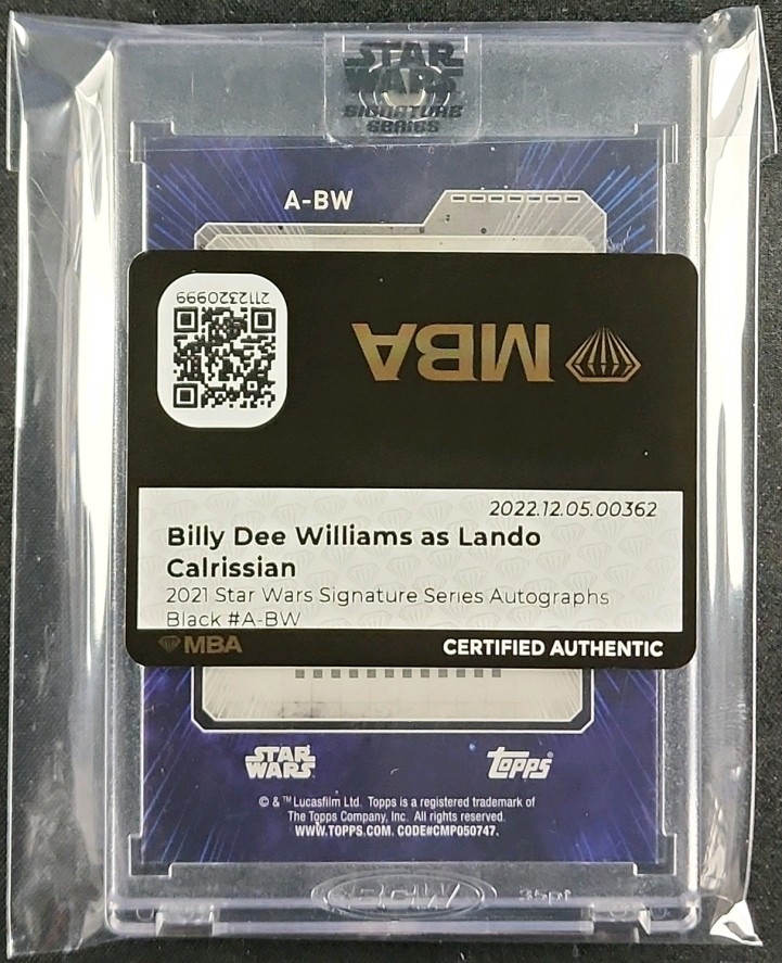 2021 Topps Star Wars Signature Series Billy Dee Williams Lando