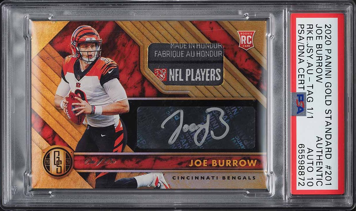 2020 Panini Gold Standard Joe Burrow RC TAG PATCH AUTO DNA 10 1/1