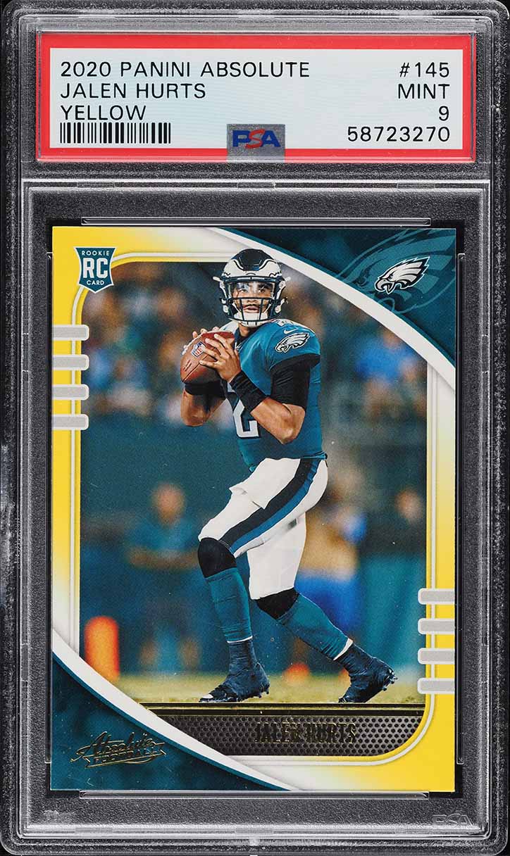 2020 Absolute Yellow Jalen Hurts ROOKIE #145 PSA 9 MINT