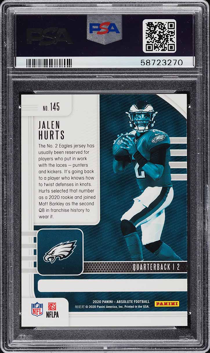 2020 Absolute Yellow Jalen Hurts ROOKIE #145 PSA 9 MINT