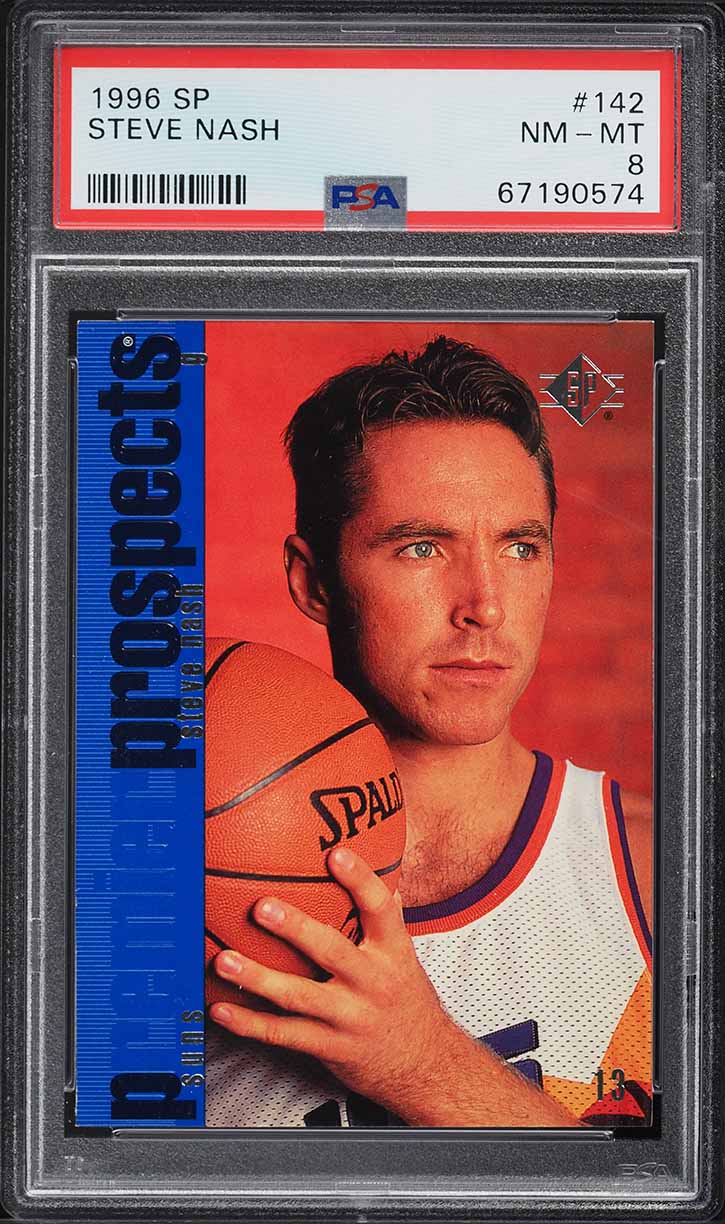 1996 SP Basketball Steve Nash ROOKIE #142 PSA 8 NM-MT