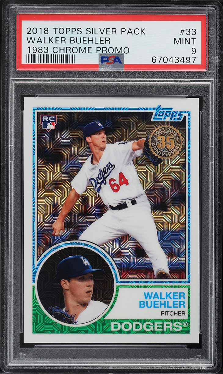 2018 Topps Silver Pack '83 Chrome Promo Walker Buehler ROOKIE #33 PSA 9 MINT