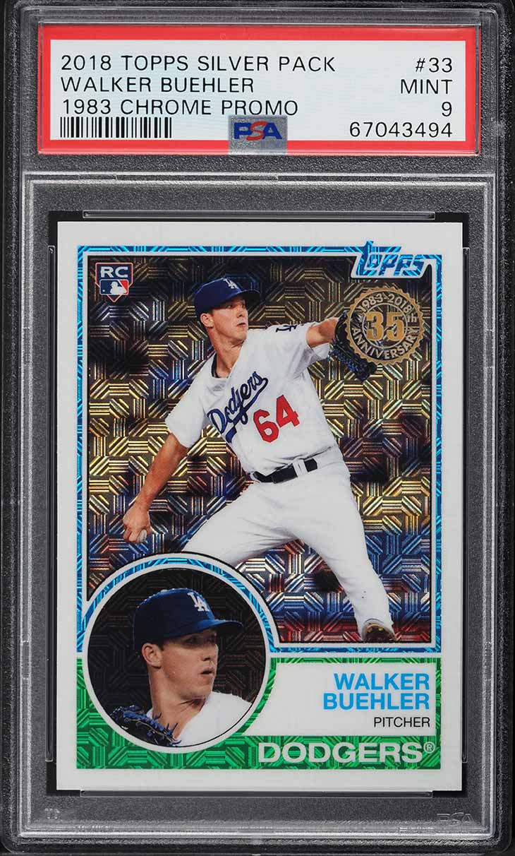 2018 Topps Silver Pack '83 Chrome Promo Walker Buehler ROOKIE #33 PSA 9 MINT