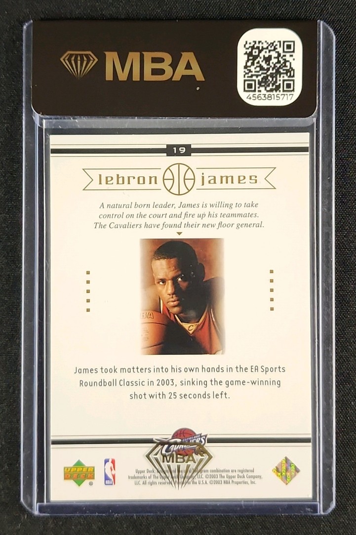 2003 Upper Deck Box Set LeBron James ROOKIE #19 MBA AUTH