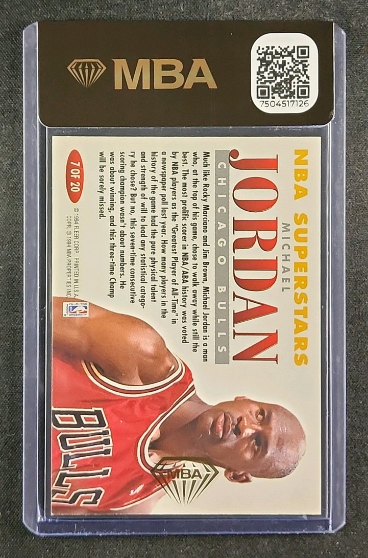 1993 Fleer NBA Superstars Michael Jordan #7 MBA AUTH
