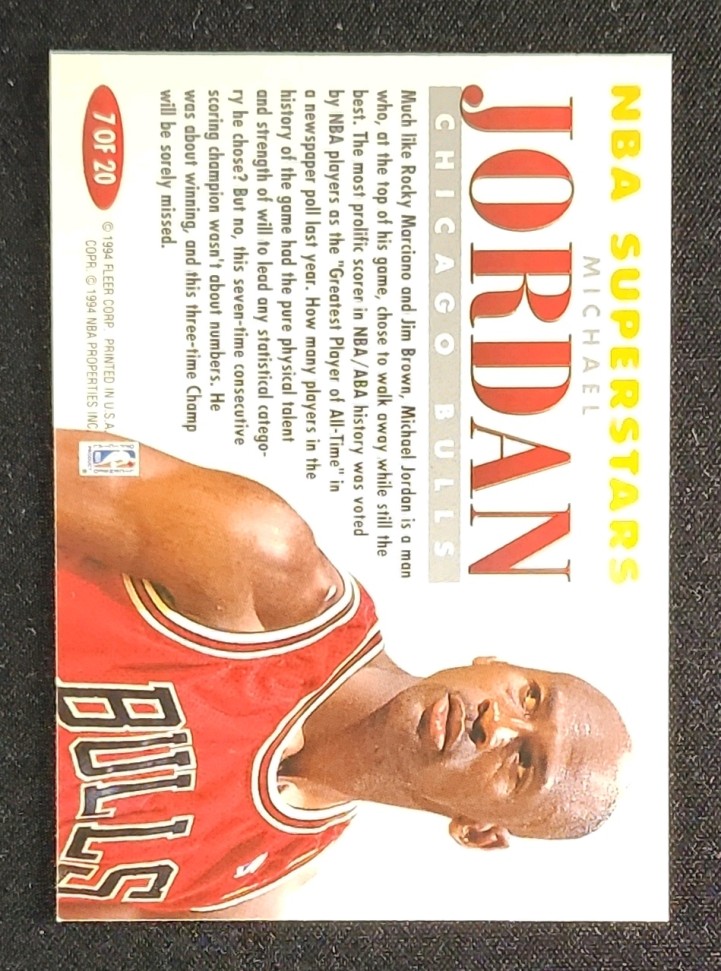 1993 Fleer NBA Superstars Michael Jordan #7 MBA AUTH