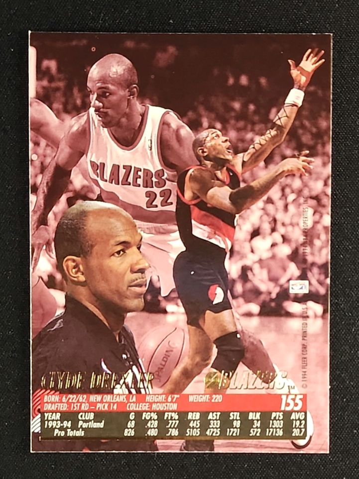 1994 Ultra Basketball Clyde Drexler #155 MBA AUTH