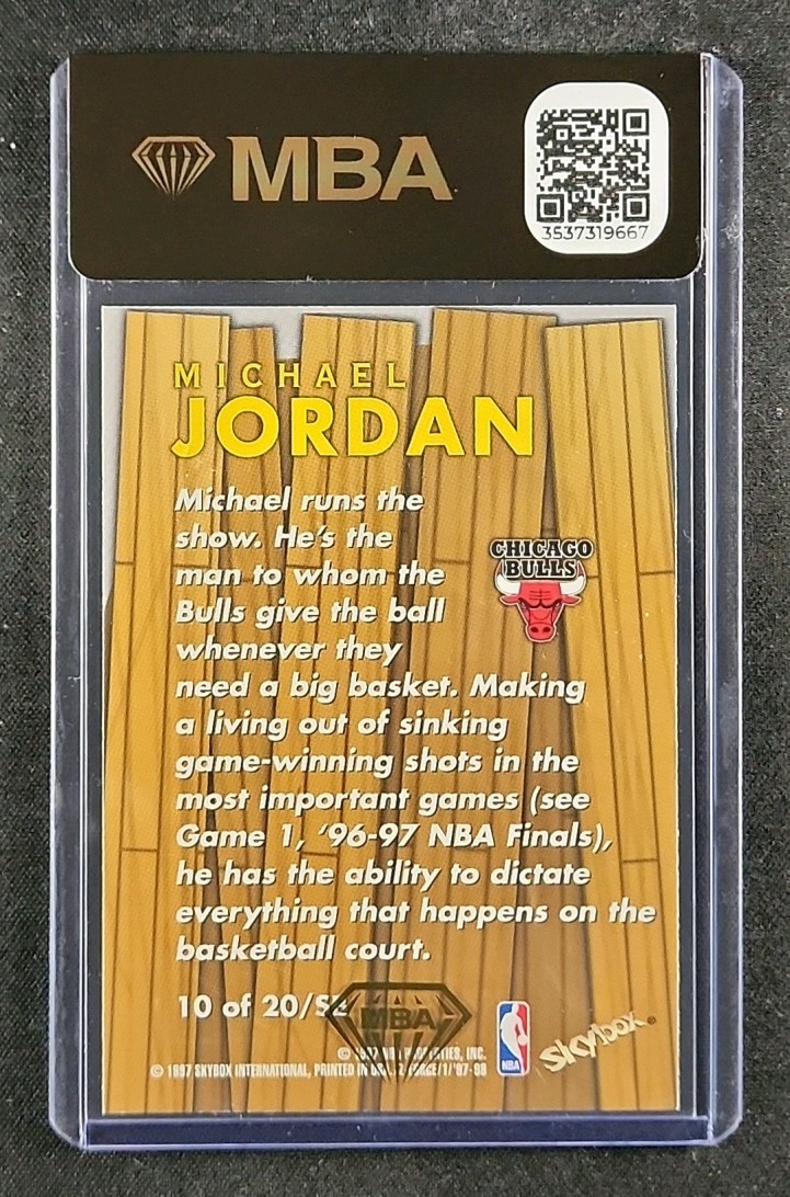 1997 Skybox Z-Force Super Boss Michael Jordan #10 MBA AUTH
