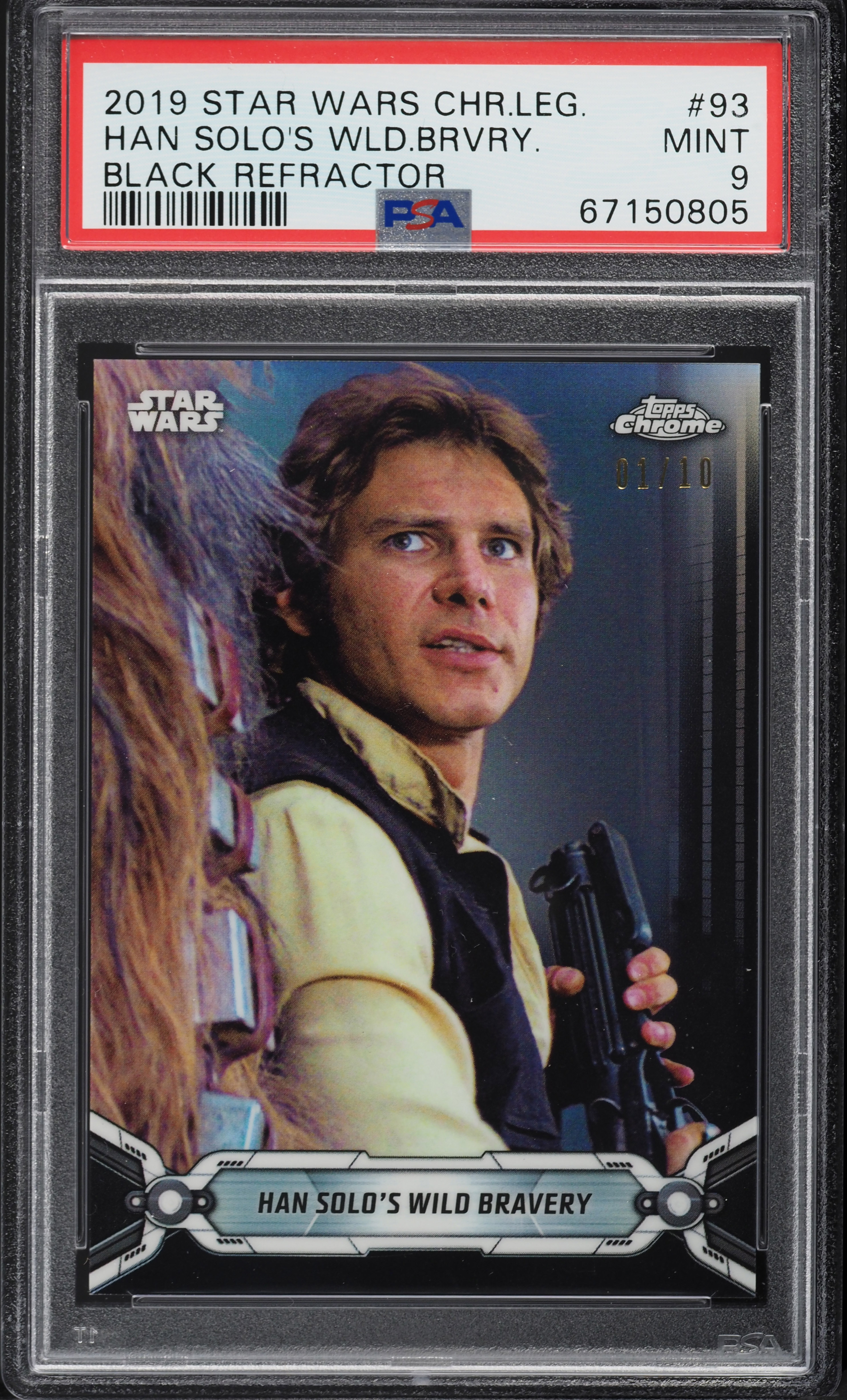 2019 Topps Star Wars Chrome Legacy Black Refractor Han Solo's 1/10