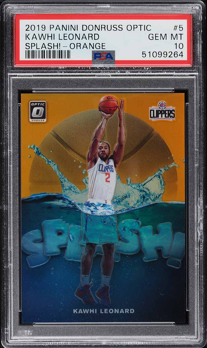2019 Donruss Optic Splash! Orange Kawhi Leonard /39 #5 PSA 10 GEM