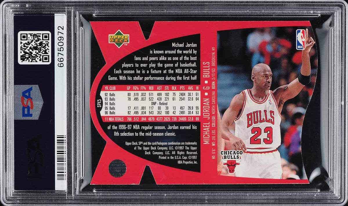 1997 SPx Gold Michael Jordan #5 PSA 8 NM-MT