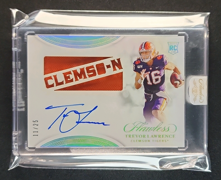 2021 Panini Flawless Collegiate Trevor Lawrence ROOKIE PATCH AUTO /25 MBA AUTH
