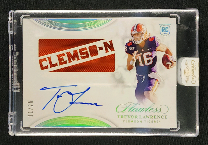 2021 Panini Flawless Collegiate Trevor Lawrence ROOKIE PATCH AUTO /25 MBA AUTH