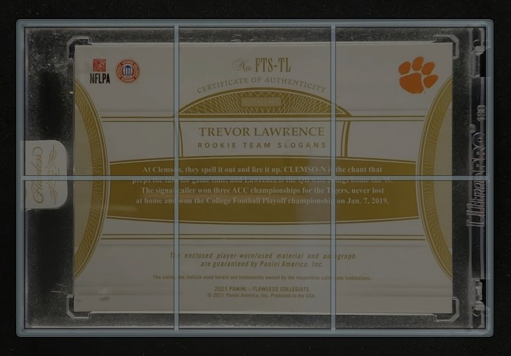 2021 Panini Flawless Collegiate Trevor Lawrence ROOKIE PATCH AUTO /25 MBA AUTH