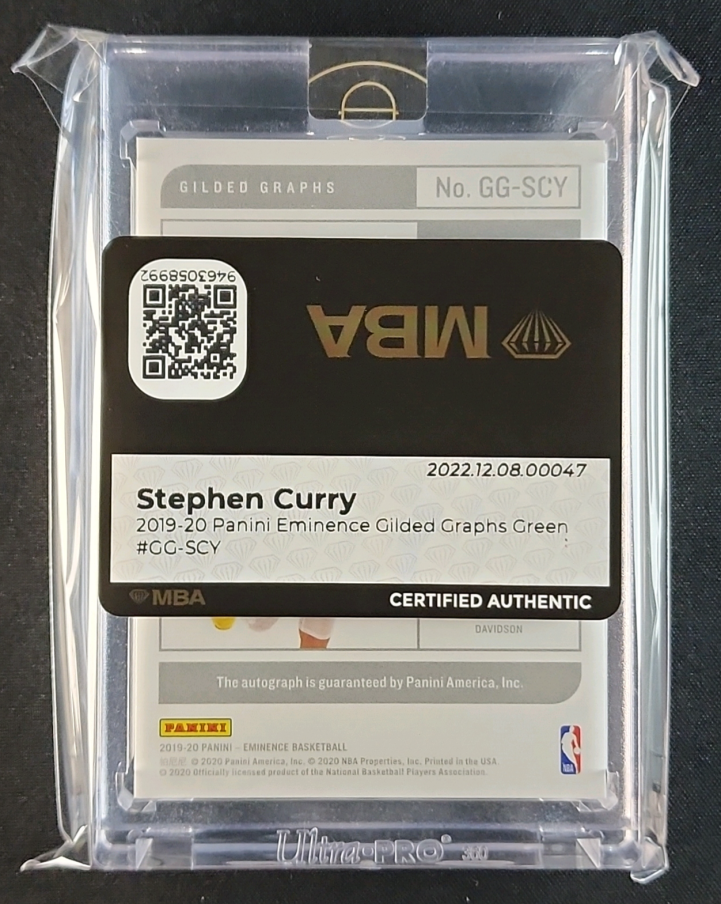2019 Panini Eminence Gilded Graphs Green Stephen Curry AUTO 3/3 #GG-SCY MBA AUTH