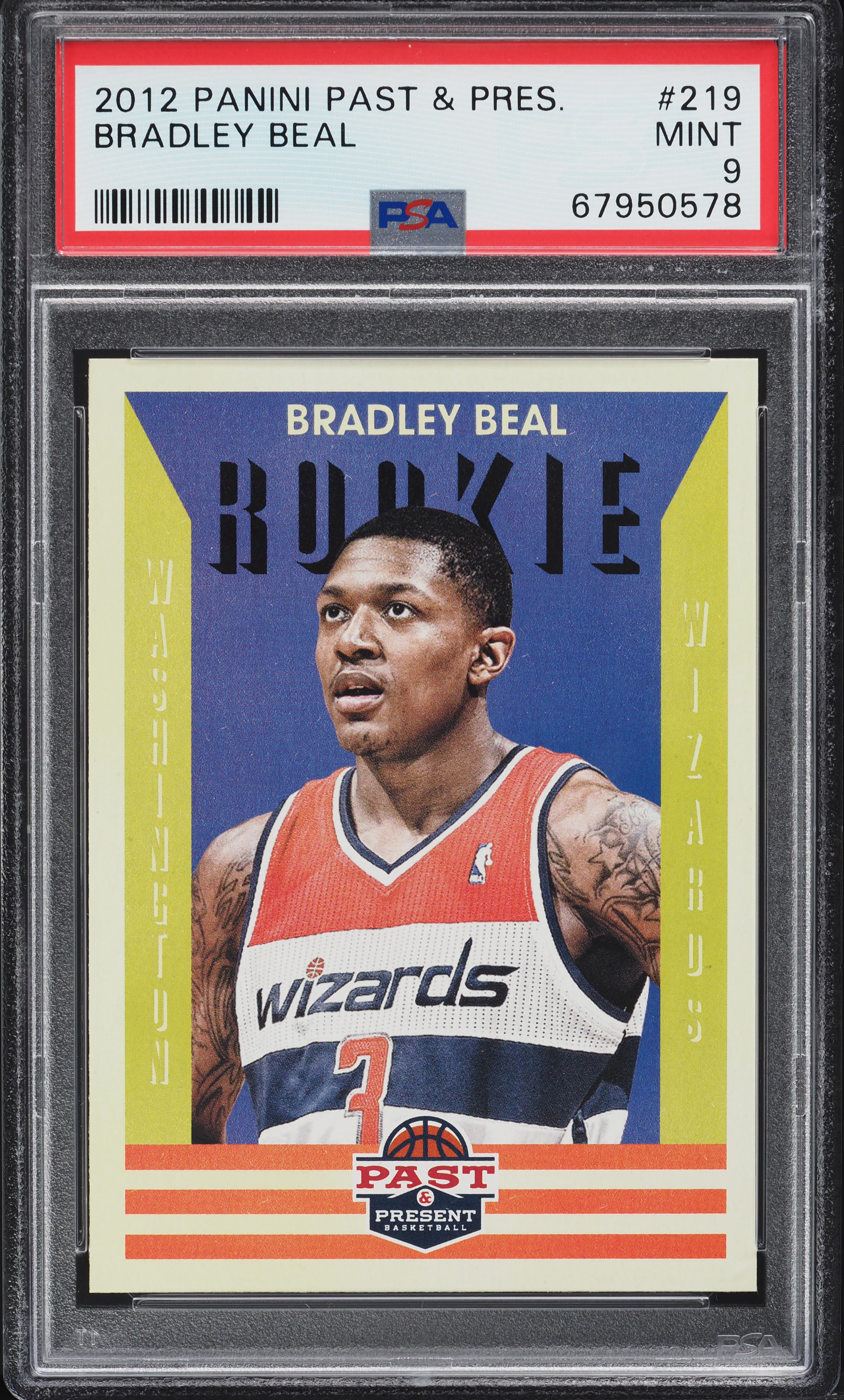 2012 Panini Past & Present Bradley Beal ROOKIE #219 PSA 9 MINT on