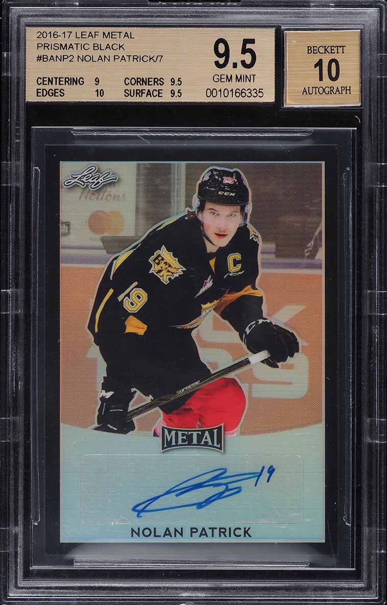 2016 Leaf Metal Prismatic Black Nolan Patrick ROOKIE AUTO /7 #BA-NP2 BGS 9.5 GEM