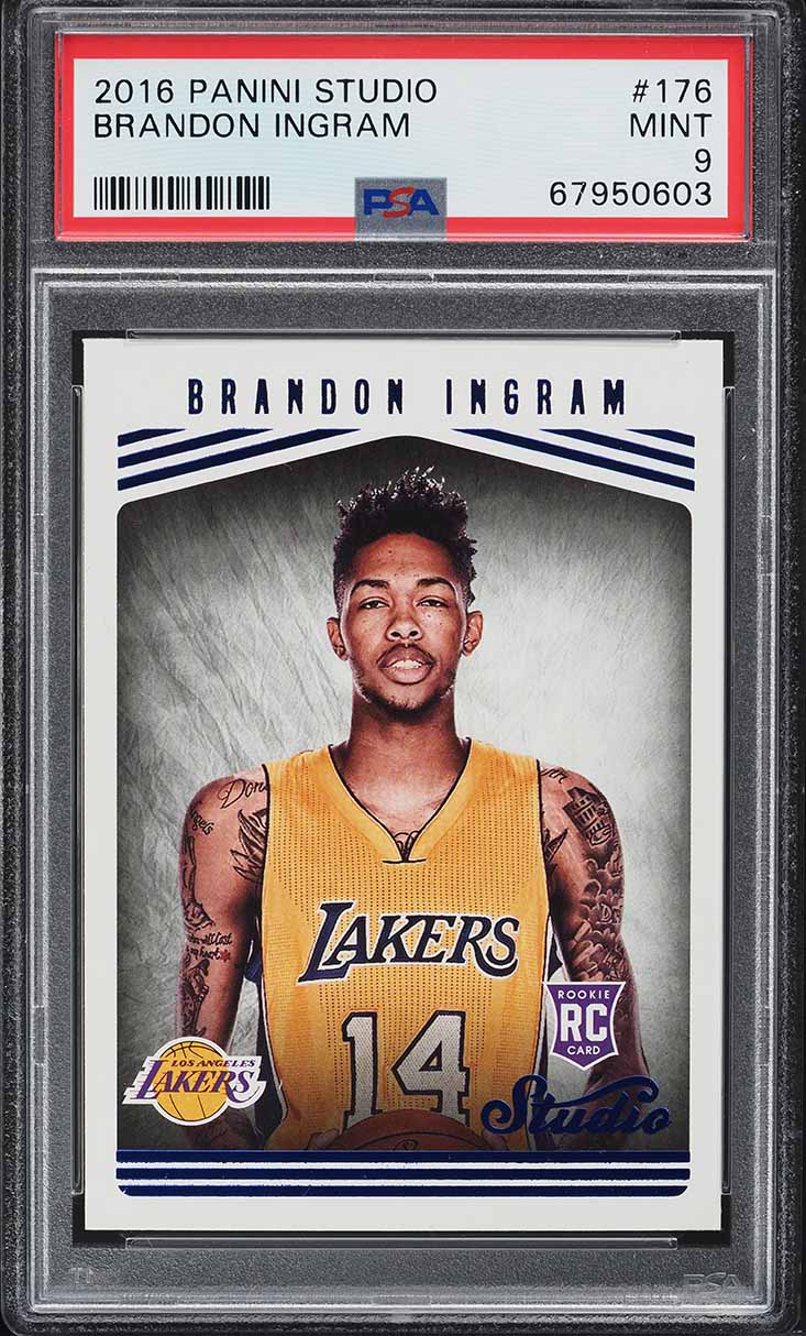 2016 Panini Studio Brandon Ingram ROOKIE #176 PSA 9 MINT on