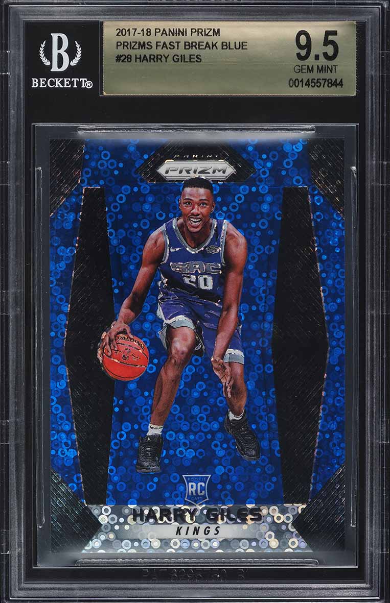 2017 Panini Prizm Fast Break Blue Prizms Harry Giles ROOKIE /175 #28 BGS 9.5 GEM