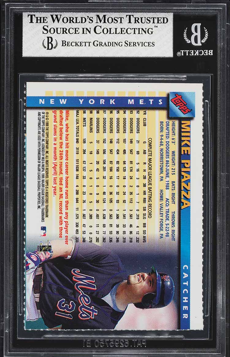 1999 Sports Illustrated For Kids 10th Anniversary Mike Piazza BGS 7.5 NRMT+
