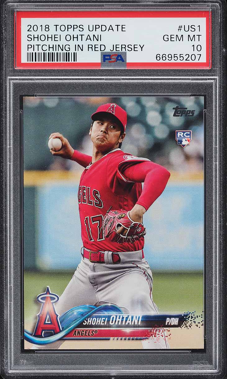 2018 Topps Update Pitching Red Jersey Shohei Ohtani ROOKIE #US1 PSA 10 GEM MINT