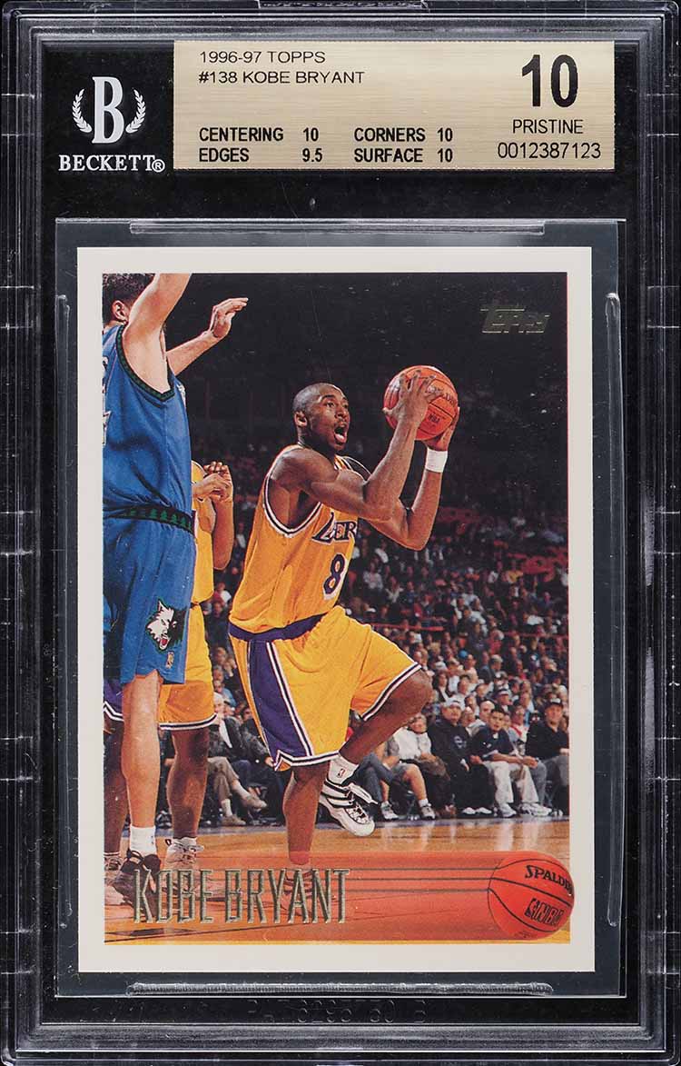 1996 Topps Basketball Kobe Bryant ROOKIE #138 BGS 10 PRISTINE