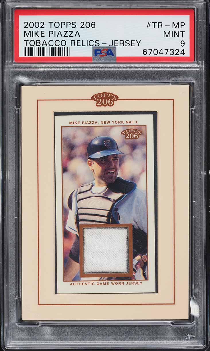 2002 Topps 206 Tobacco Relics Jersey Mike Piazza PATCH #TR-MP PSA 9 MINT