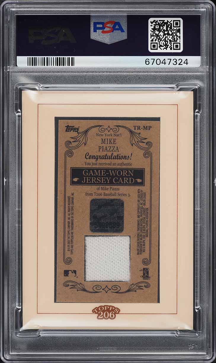 2002 Topps 206 Tobacco Relics Jersey Mike Piazza PATCH #TR-MP PSA 9 MINT