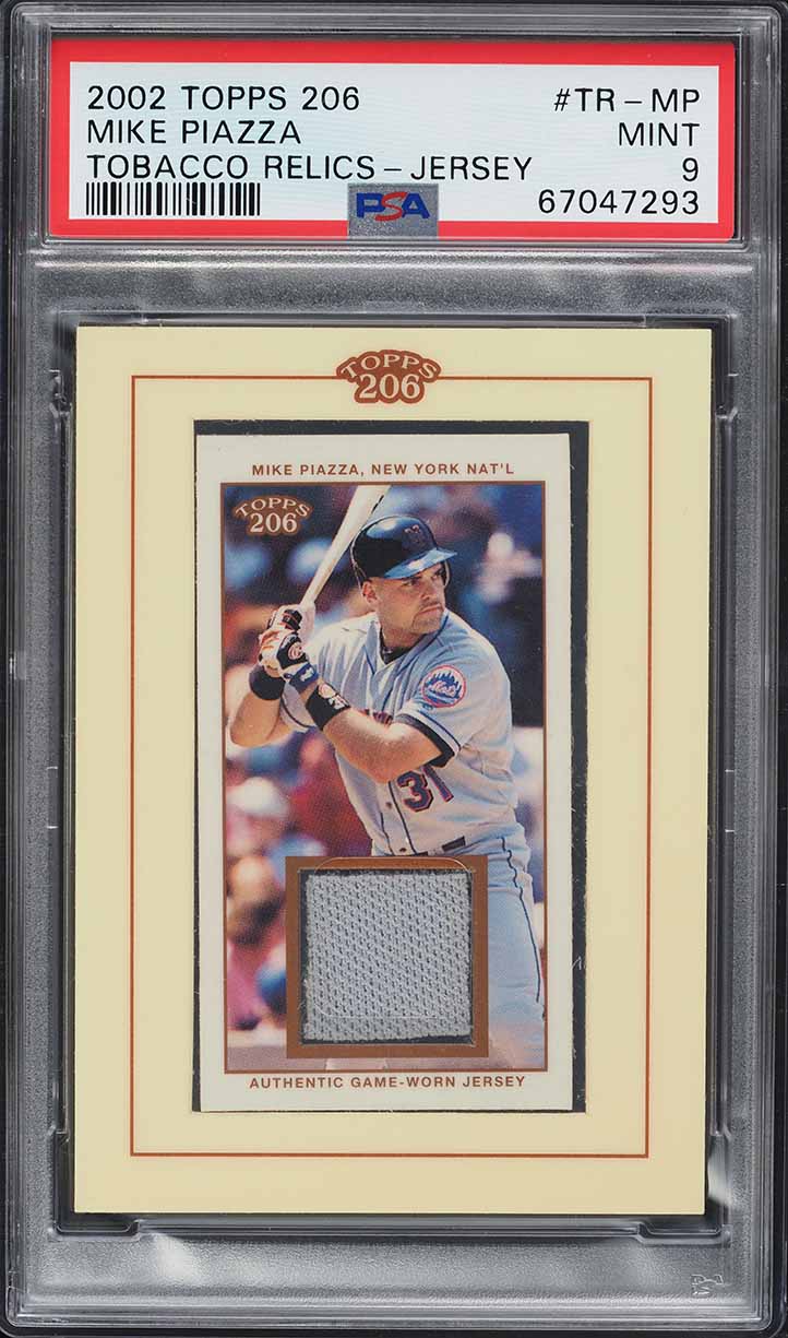 2002 Topps 206 Tobacco Relics Jersey Mike Piazza PATCH #TR-MP PSA 9 MINT