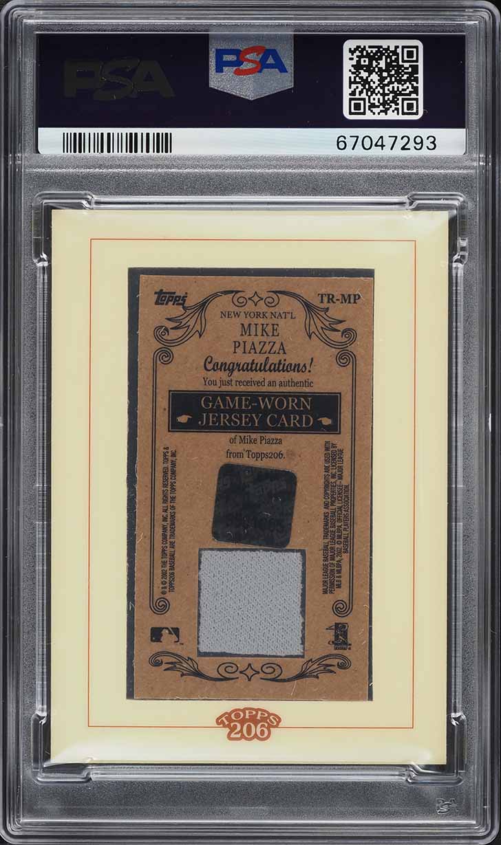 2002 Topps 206 Tobacco Relics Jersey Mike Piazza PATCH #TR-MP PSA 9 MINT