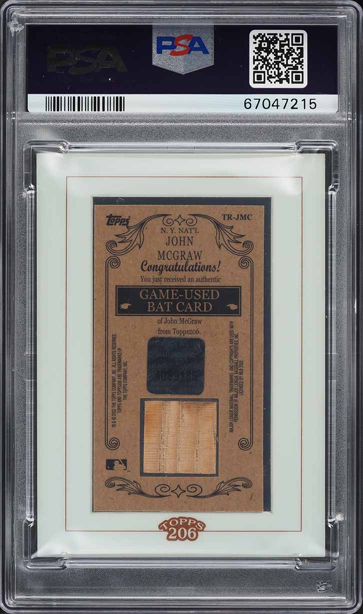 2002 Topps 206 Tobacco Relics John McGraw BAT PATCH #TR-JMC PSA 9 MINT