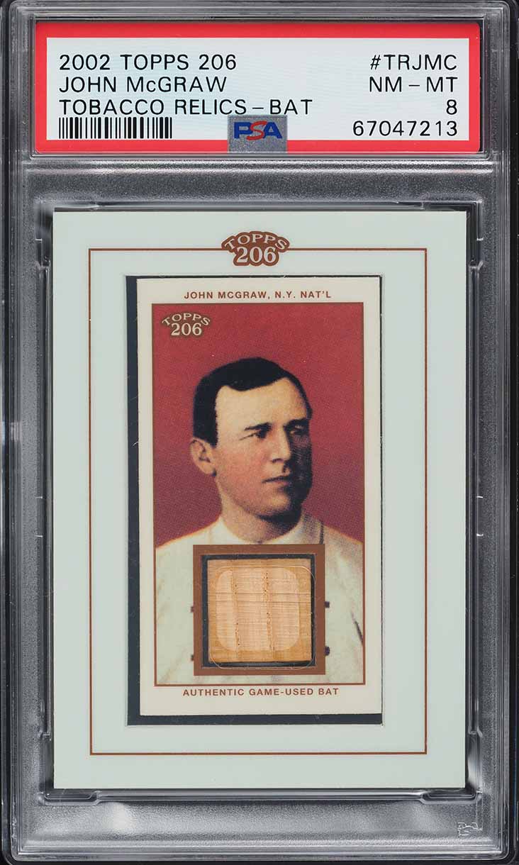 2002 Topps 206 Tobacco Relics John McGraw BAT PATCH #TR-JMC PSA 8 NM-MT