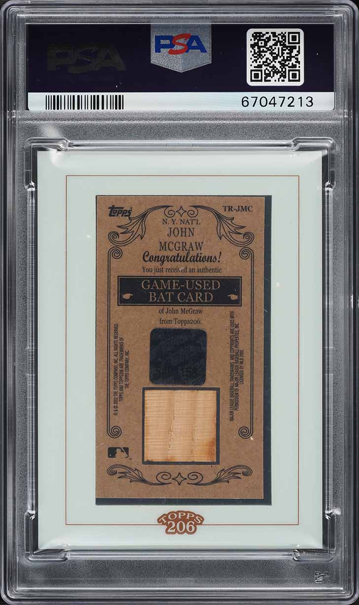 2002 Topps 206 Tobacco Relics John McGraw BAT PATCH #TR-JMC PSA 8 NM-MT