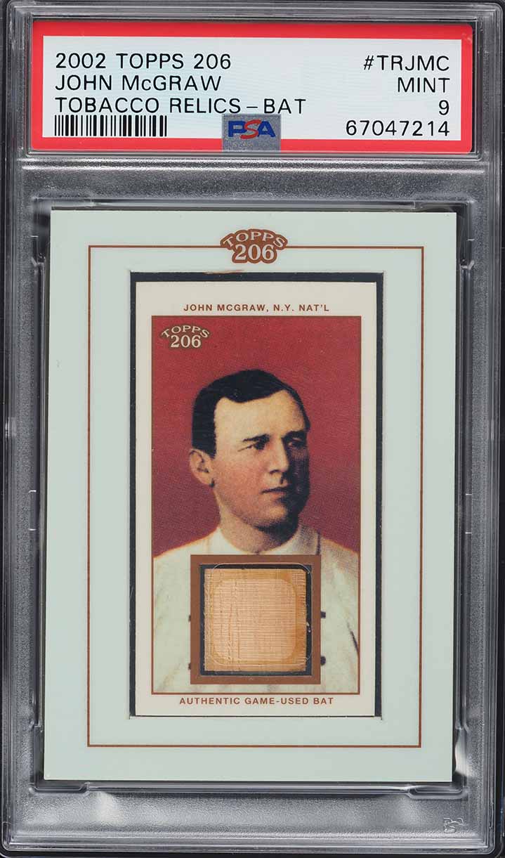 2002 Topps 206 Tobacco Relics John McGraw BAT PATCH #TR-JMC PSA 9 MINT