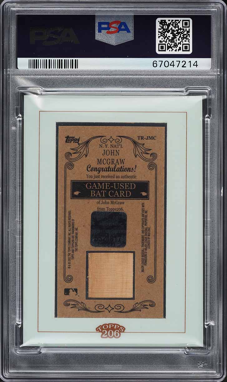 2002 Topps 206 Tobacco Relics John McGraw BAT PATCH #TR-JMC PSA 9 MINT